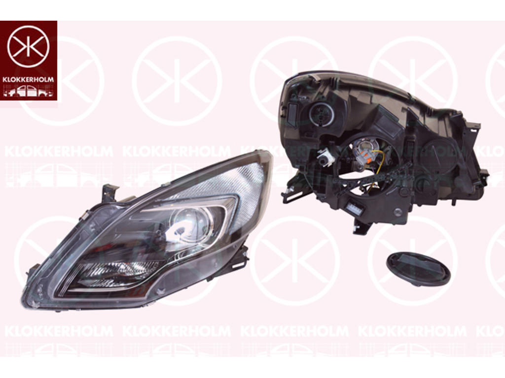 Koplamp, Links, Belichtingssterkte [lx]: 17.5, HIR2, Met regelmotor voor LWR, AL