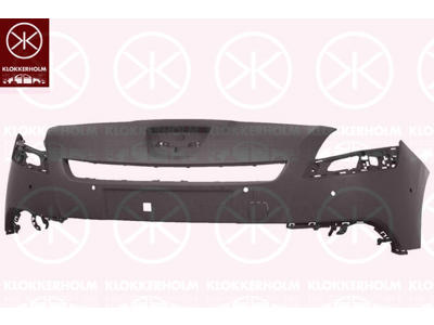 Bumper, Front, Upper section, for vehicles with park assist (parallel parking), Number of bores: 6, w/primer
