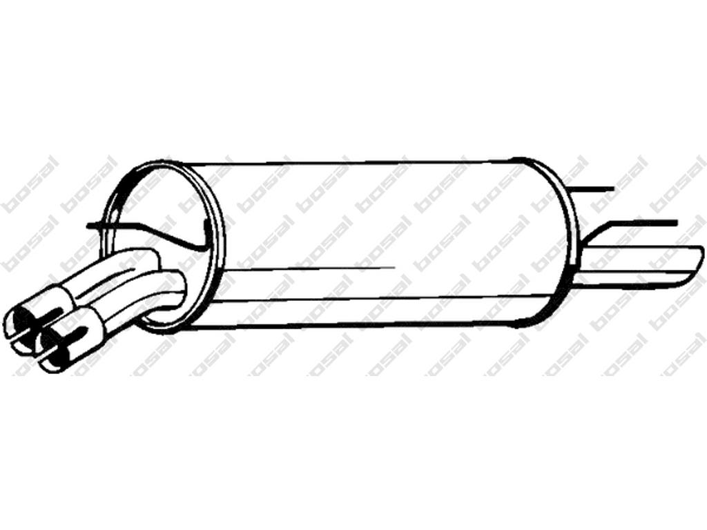 Rear Muffler, See accessories list for additionally required parts:  
