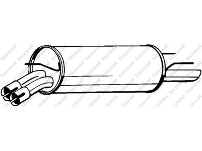 Rear Muffler, See accessories list for additionally required parts:  
