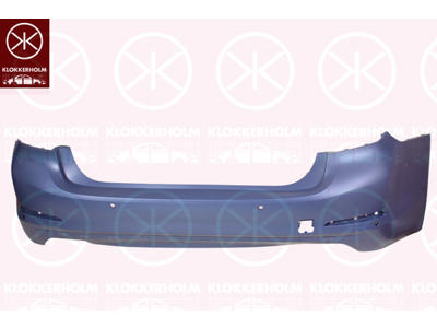 Bumper, w/primer, Rear, with holes for trim/protective strip, with hole(s) for park distance control, with mounting parts, Number of bores: 4
