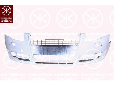 Bumper, w/primer, Front, with hole(s) for park distance control, with hole(s) for washer nozzle