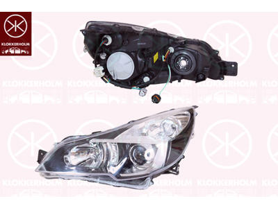 Huvudstrålkastare, Vänster, Xenon, Husets färg: svart, utan styrenhet för xenon, D2S (Gasurladdningslampa), HB3, utam ställmotor för lysviddsreglering