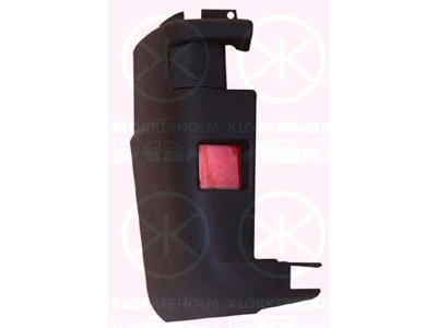 Bumper, with reflector, black, Left Rear