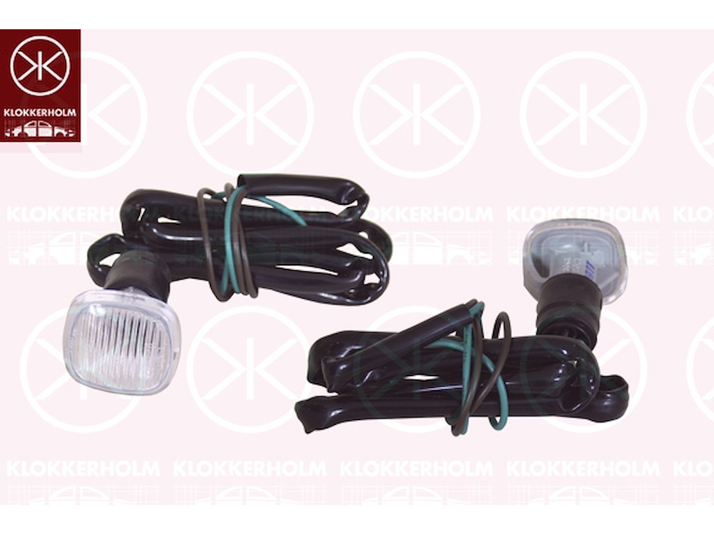 Blinker, med lamphållare, vit, Tvåsidig