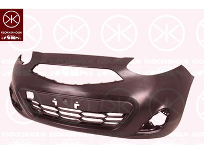 Bumper, Front, without holes for trim/protective strip, black