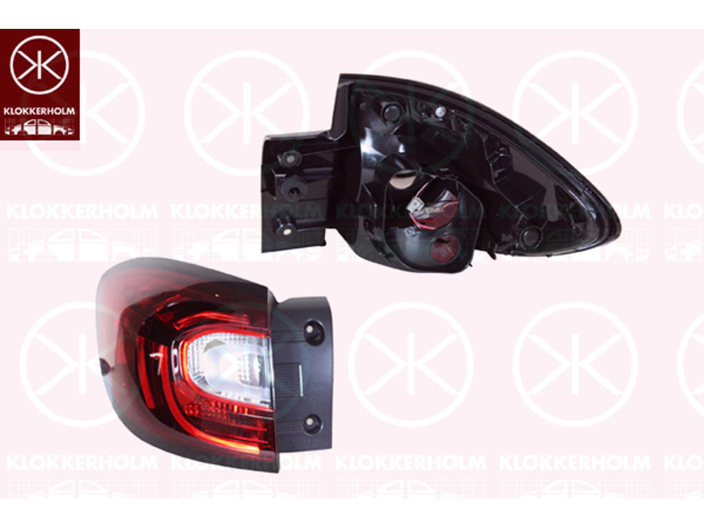 Baglygte, højre, ydre del, LED, P21W, PY21W, uden lampeholder