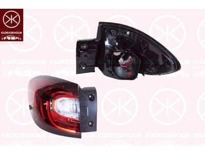 Baglygte, højre, ydre del, LED, P21W, PY21W, uden lampeholder