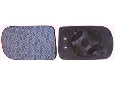 Mirror Glass, exterior mirror, both sides, Number of pins: 2, Width [mm]: 166, Heatable, Aspherical, Blue-tinted
