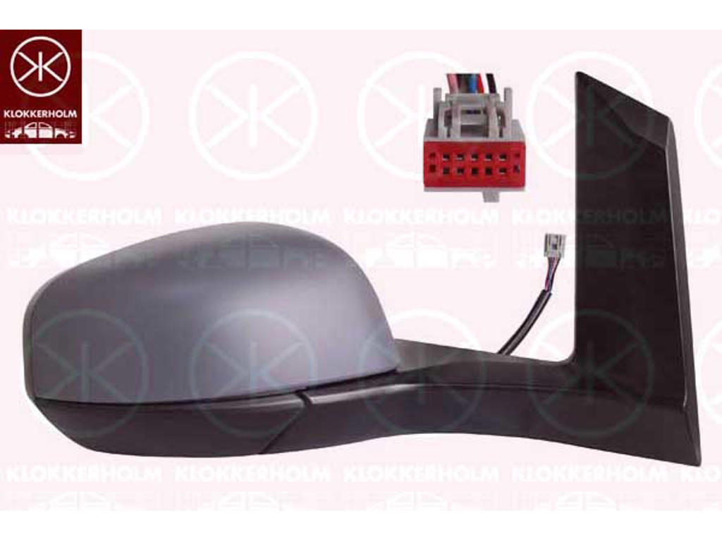 Exterior Mirror, Right, Electronically foldable, Number of pins: 7, Heatable, w/primer, Aspherical