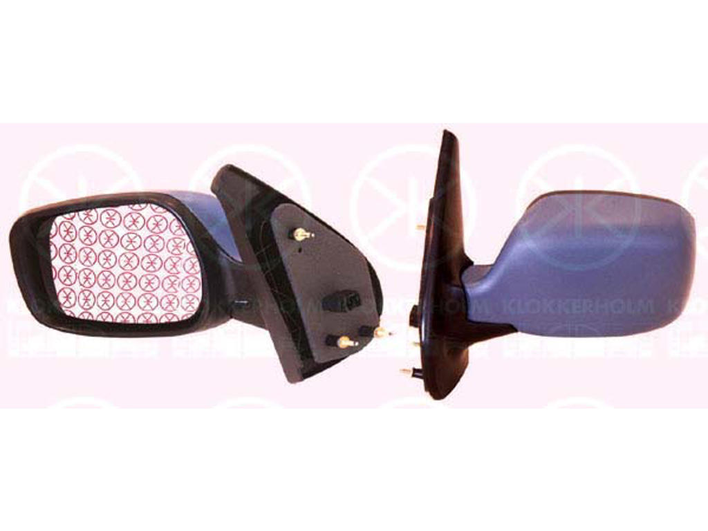 Exterior Mirror, w/primer, for electric mirror adjustment, Aspherical, Heatable, Left