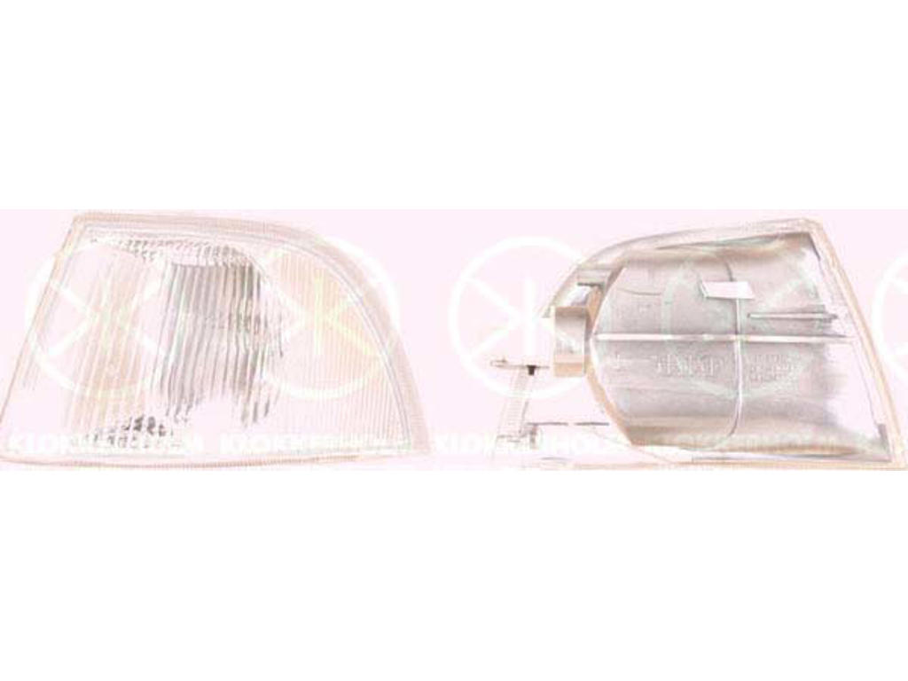 Blinker, med lamphållare, vit, till höger fram