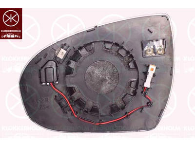 Mirror Glass, exterior mirror, Right, for vehicles with lane keeping assist, Heatable, Convex