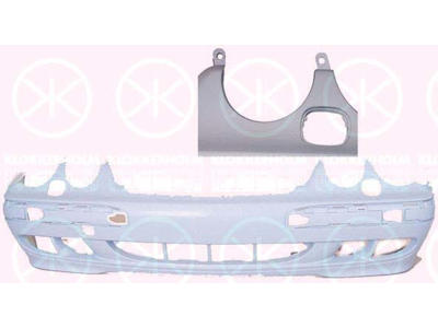 Bumper, w/primer, Front, with hole(s) for washer nozzle