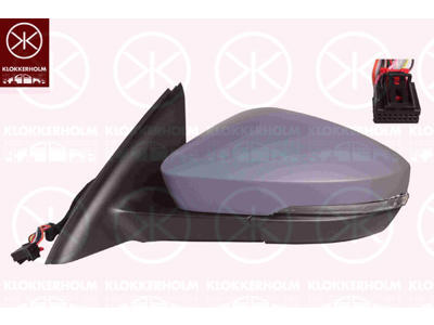 Exterior Mirror, Left, for electric mirror adjustment, Electronically foldable, Number of pins: 11, with indicator, w/primer, Heatable