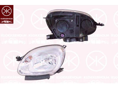 Headlight, H4, with motor for headlamp levelling, AL, Left