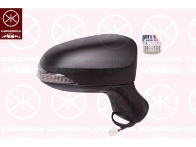 Exterior Mirror, Right, Electronically foldable, for electric mirror adjustment, Number of pins: 9, with indicator, Heatable, w/primer