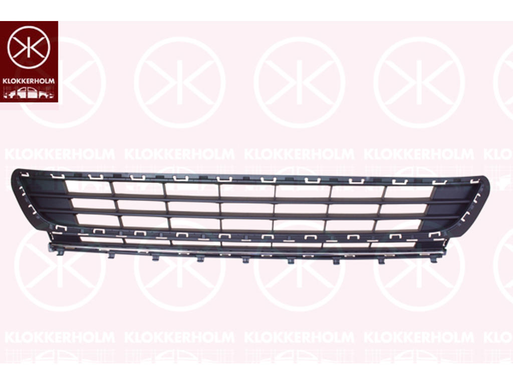 Решетка вентилятора, буфер, спереди, темно-серый, с декоративной накладкой, хром