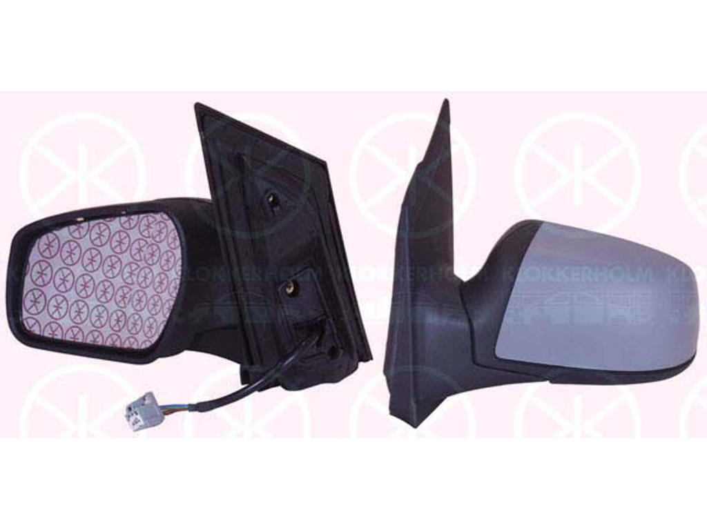 Exterior Mirror, w/primer, for electric mirror adjustment, Convex, Heatable, Right, Number of pins: 5