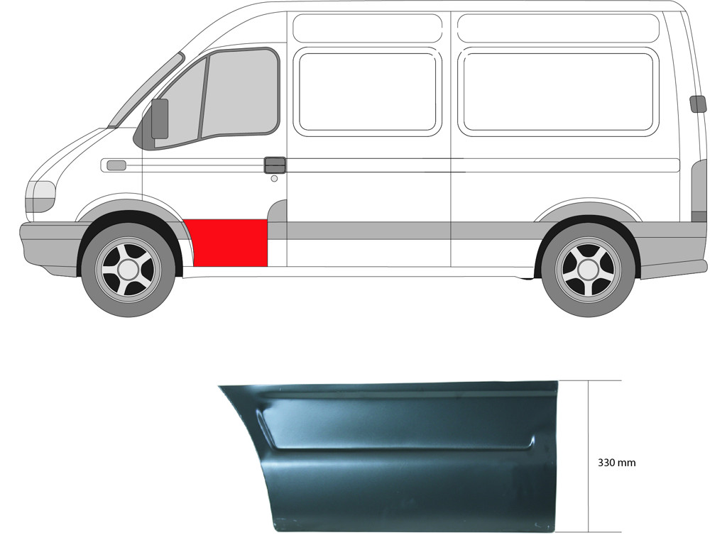 Door, body, Repair Panel, Right Front, Lower Section, Height [cm]: 35