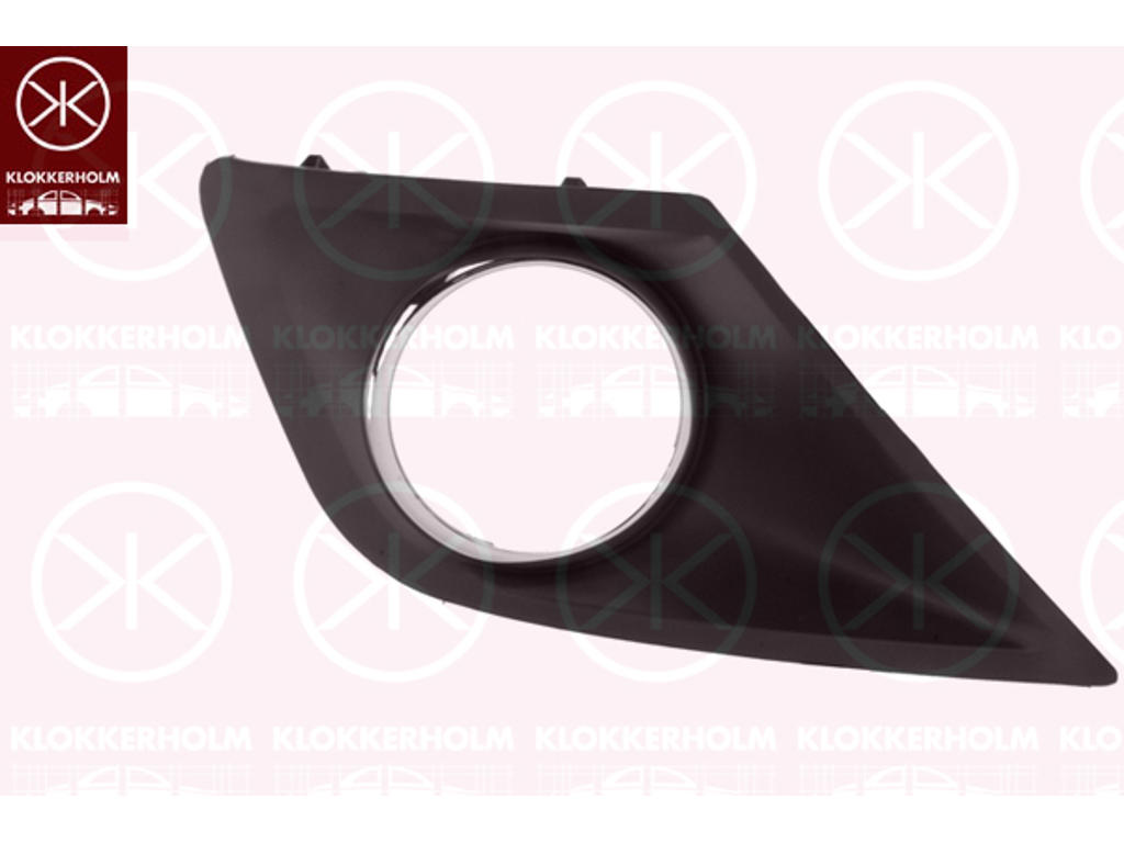 Ventilation Grille, bumper, chrome/black, Right Front, with hole(s) for fog lights, not for vehicle equipment line/variant: Sport