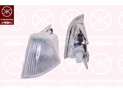 Blinker, med lamphållare, vit, Höger