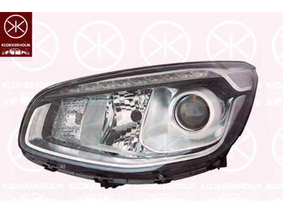 Headlight, Left, Illuminance [lx]: 20, H7/H7, with daytime running light (LED), without motor for headlamp levelling, Seogu