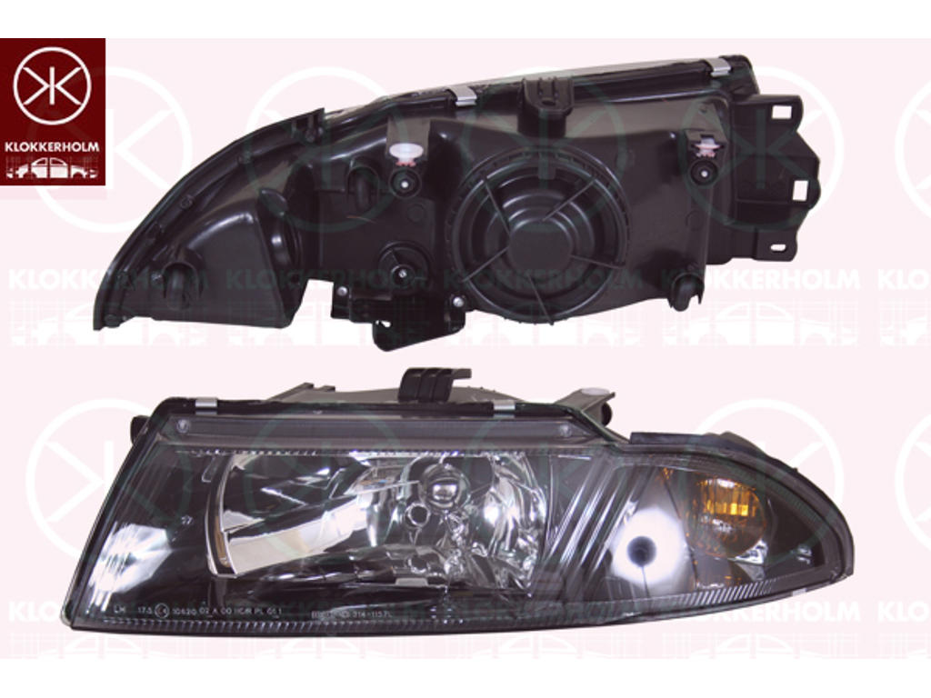 Headlight, H4, for vehicles with headlight levelling, Depo, Right, Housing Colour: black, Illuminance [lx]: 17.5