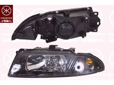 Headlight, H4, for vehicles with headlight levelling, Depo, Left, Housing Colour: black, Illuminance [lx]: 17.5