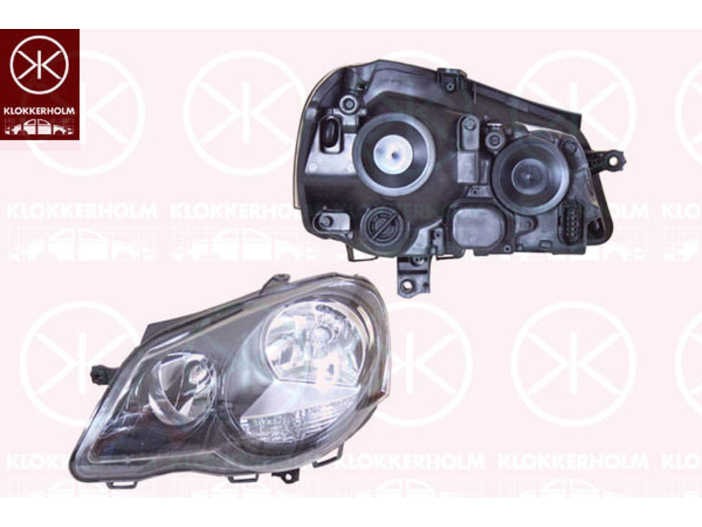 Headlight, H7/H1, with motor for headlamp levelling, Right, Illuminance [lx]: 12.5, Housing Colour: black