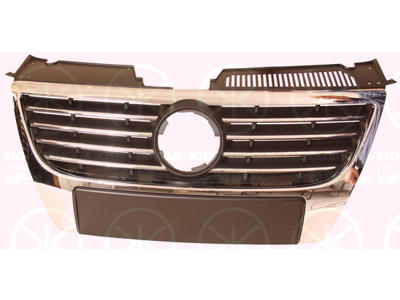 Kratka chlodnicy, Srednica [mm]: 130, chromowy/czarny, z otworem/otworami na emblemat