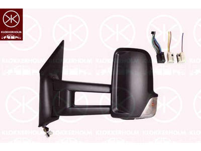 Exterior Mirror, Left, Long mirror arm, for electric mirror adjustment, Number of pins: 9, with indicator, Heatable, Convex, T15 16W