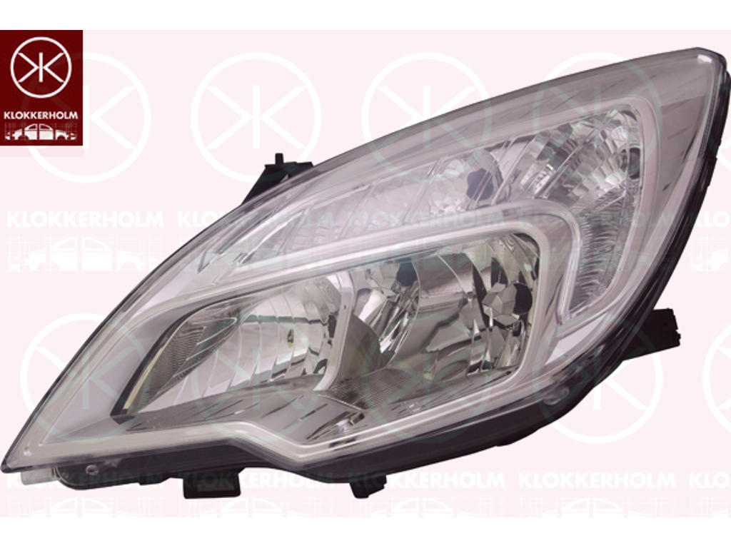 Headlight, Right, H7/H1, W21/5W, with motor for headlamp levelling, Varroc