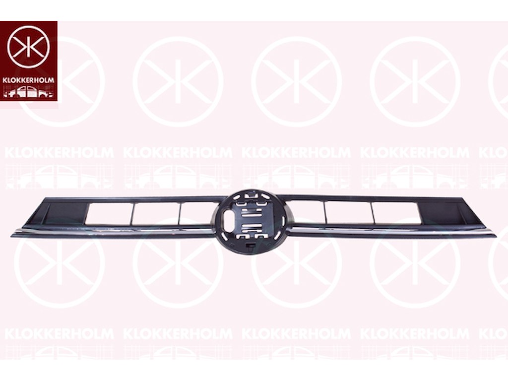 Ventilationsgaller, stötfångare, Fram, krom/svart, överdel