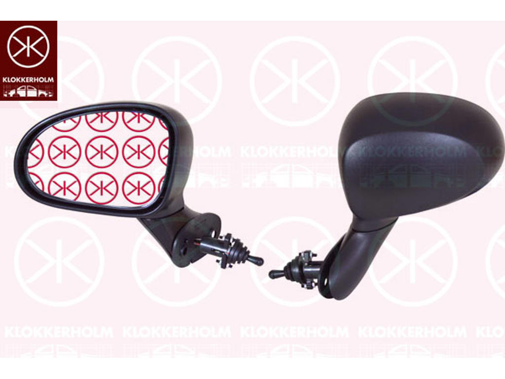 Exterior Mirror, Control: cable pull, Convex, Right