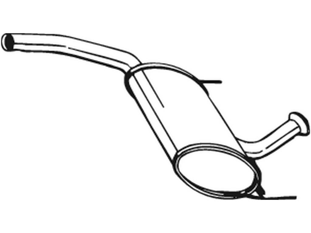 Centre Muffler, See accessories list for additionally required parts:  