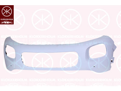 Bumper, w/primer, Front, with hole(s) for park distance control, Number of bores: 2