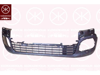 Bumper, Front, Smooth, with hole(s) for park distance control, Lower Section, Number of bores: 4
