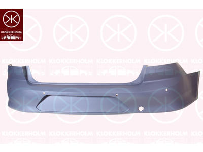 Bumper, w/primer, Rear, with hole(s) for park distance control, Number of bores: 4