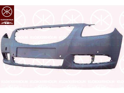 Bumper, Front, with hole(s) for park distance control, Number of bores: 4, w/primer