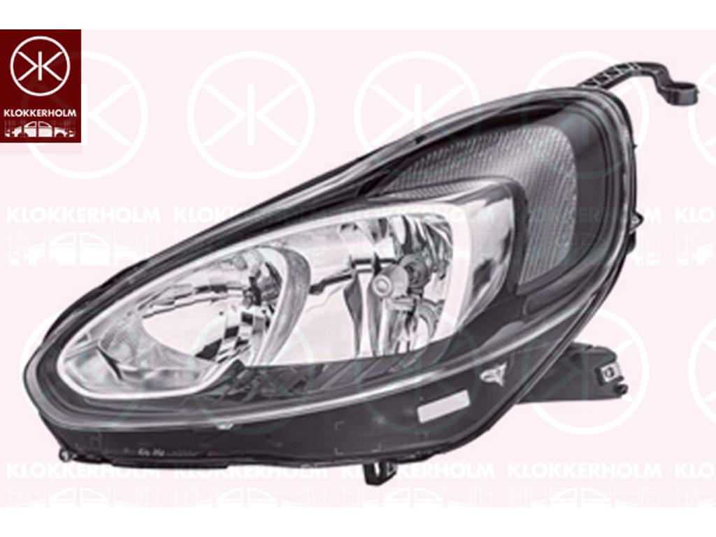 Headlight, Left, H7/H1, with daytime running light (LED), with motor for headlamp levelling, Visteon