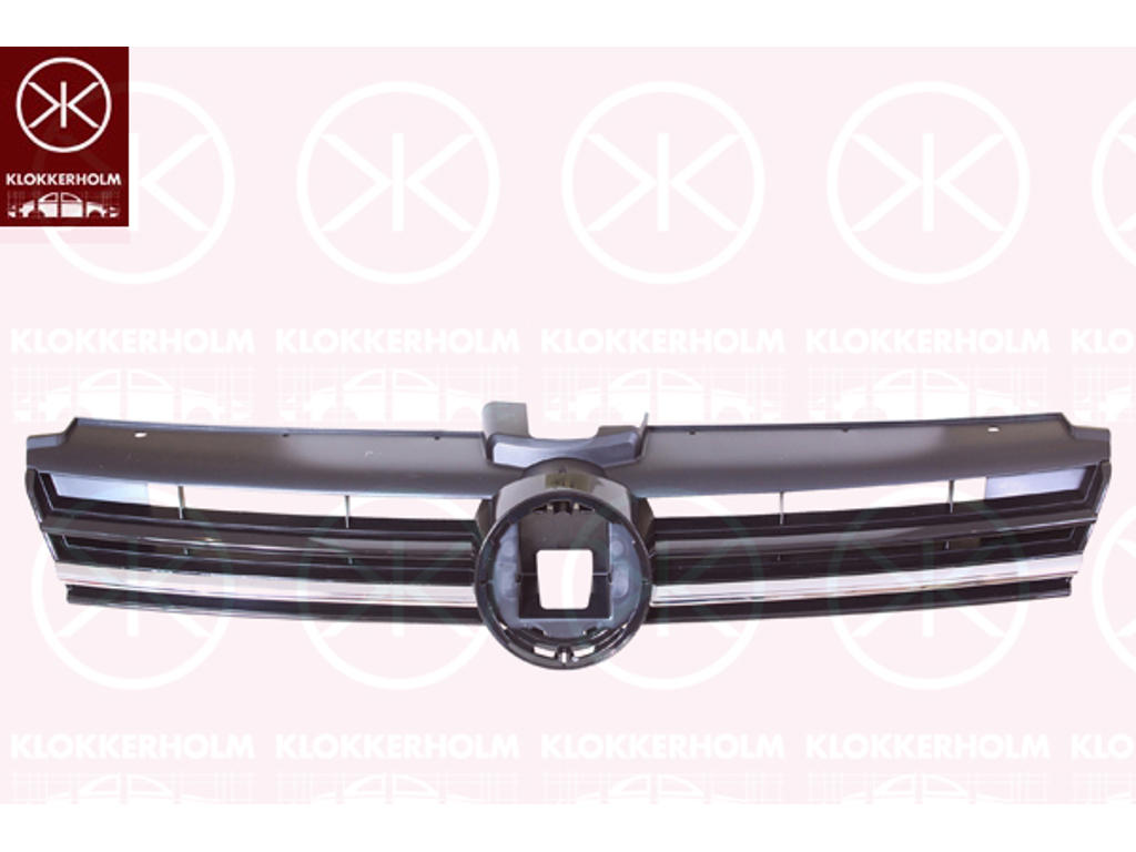 Ventilation Grilles, bumper, black, Front, with trim strip, chrome