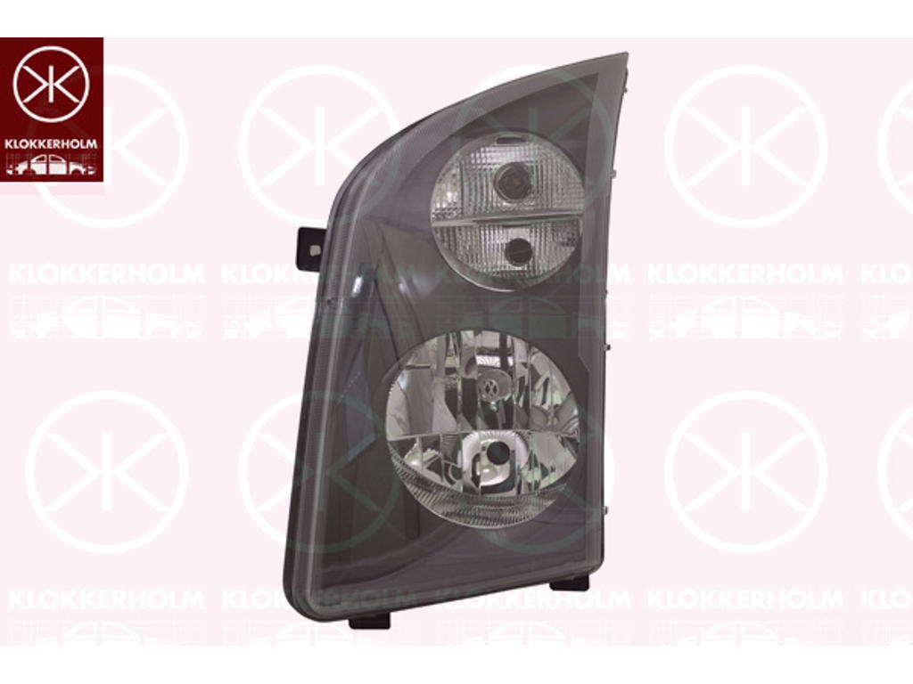 Headlight, Right, Illuminance [lx]: 25, H7/H7, with daytime running light, with motor for headlamp levelling, Hella