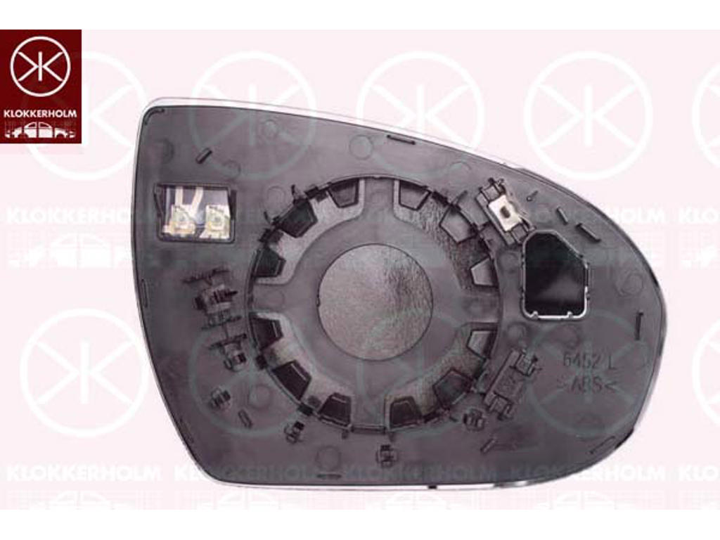 veidrodelio stiklas, išorinis veidrodelis, kaire, šildomas, išgaubta