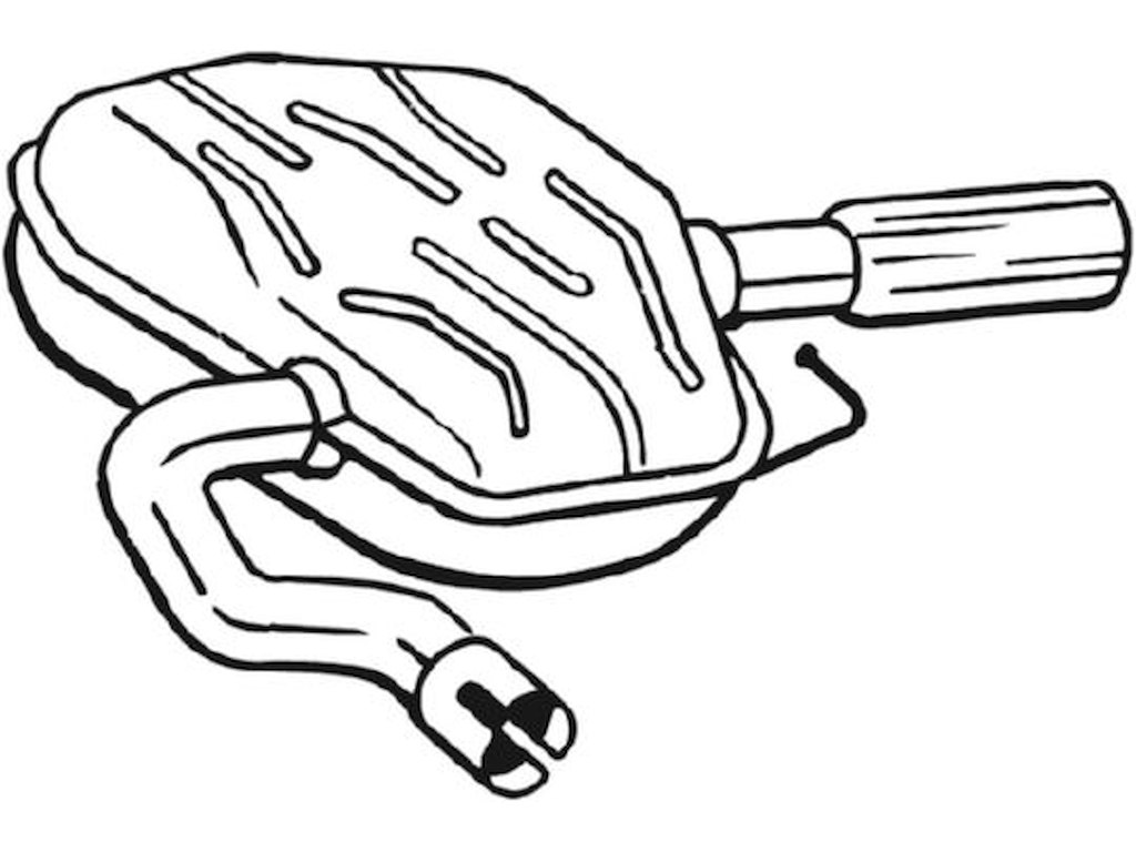 Rear Muffler, See accessories list for additionally required parts:  