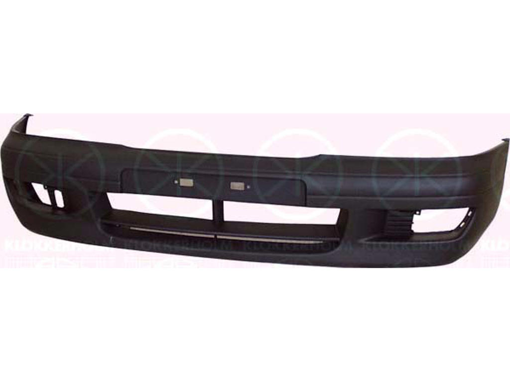 Bumper, Front, black, with hole(s) for fog lights