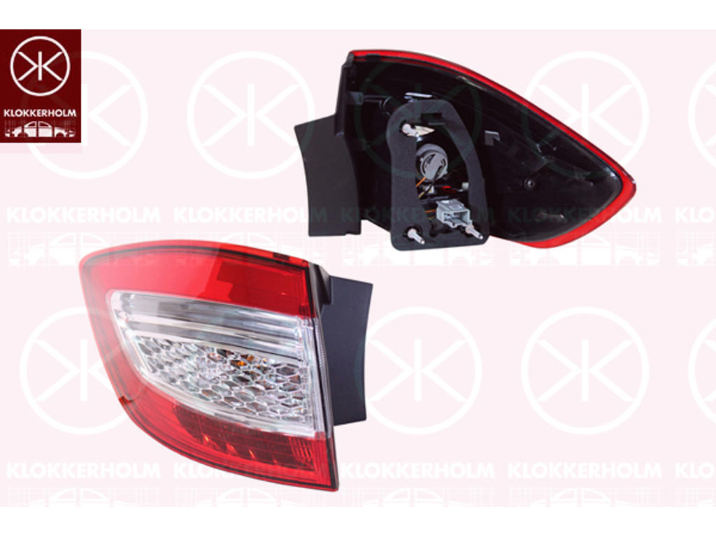 Baklys, venstre, ytre del, LED, PY21W, Visteon, med pæreholder