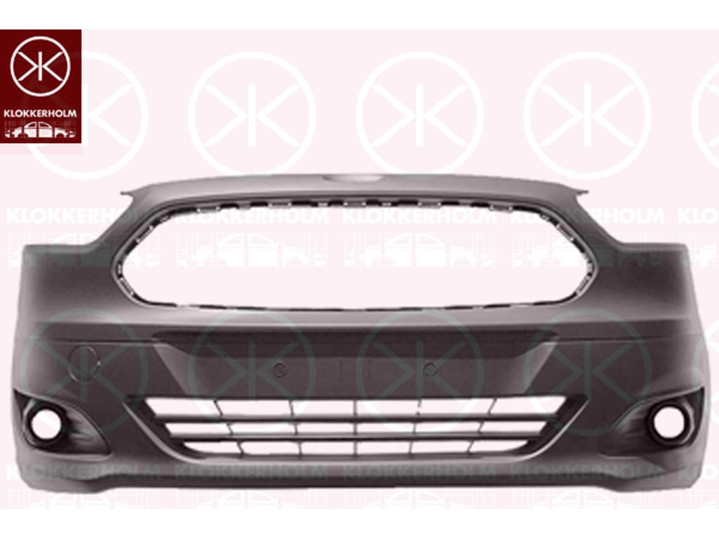 Bumper, w/primer, Front, with hole(s) for fog lights