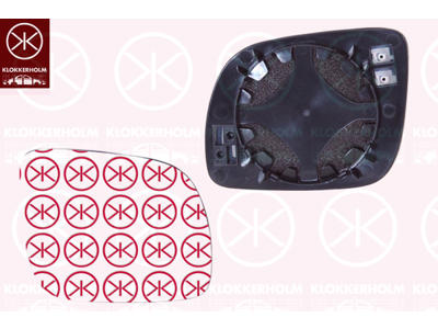 Mirror Glass, exterior mirror, Small mirror housing, Convex, Heatable, Right