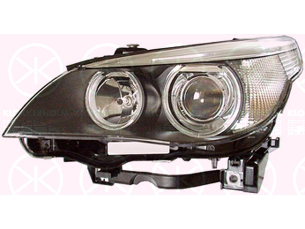 Forlygte, højre, Bi-Xenon, med kurvelys, uden styreenhed til Xenon, med indstillingsmotor for LWR, D1S/H7, med sidemarkeringslygte (LED), Hella